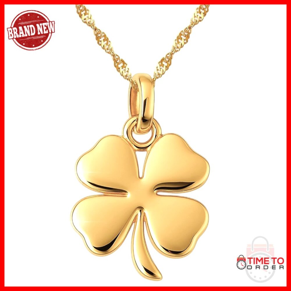 Sterling Silver Four Leaf Clover Necklace Handmade Pendant Good Luck Charm